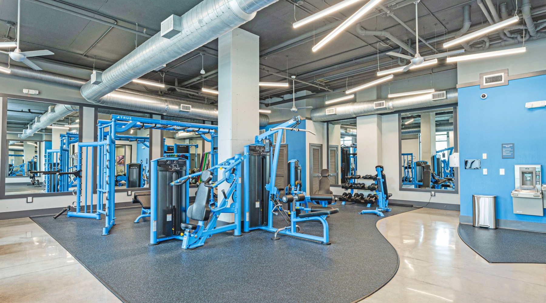 Open and well-lit fitness center